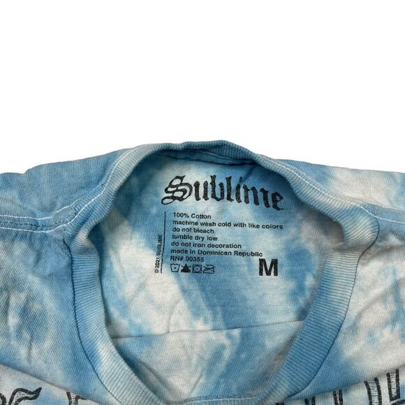 Sublime Retro Tie Dyed Sun Logo Tee T-Shirt Blue Adult Medium - Picture 4 of 4